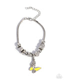 Luminescent Landing - Yellow Bracelet - Paparazzi Accessories Bracelet Bedazzle Me Pretty Mobile Fashion Boutique