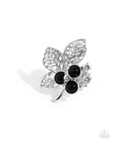 Luminescent Leaves - Black Ring - Paparazzi Accessories Ring Bedazzle Me Pretty Mobile Fashion Boutique