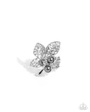 Luminescent Leaves - Silver Ring - Paparazzi Accessories Ring Bedazzle Me Pretty Mobile Fashion Boutique