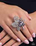 Luminescent Leaves - Silver Ring - Paparazzi Accessories Ring Bedazzle Me Pretty Mobile Fashion Boutique