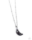 Lunar Lesson - Black Necklace - Paparazzi Accessories Necklace Bedazzle Me Pretty Mobile Fashion Boutique
