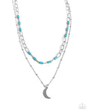 Lunar Lucidity - Blue Necklace - Paparazzi Accessories Necklace Bedazzle Me Pretty Mobile Fashion Boutique