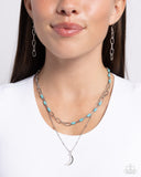 Lunar Lucidity - Blue Necklace - Paparazzi Accessories Necklace Bedazzle Me Pretty Mobile Fashion Boutique