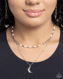 Lunar Lucidity - White Necklace - Paparazzi Accessories Necklace Bedazzle Me Pretty Mobile Fashion Boutique