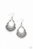 Lunar Luxury - Silver Earrings - Paparazzi Accessories Earrings Bedazzle Me Pretty Mobile Fashion Boutique
