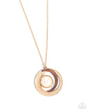 Lunar Month - Gold Necklace - Paparazzi Accessories Necklace Bedazzle Me Pretty Mobile Fashion Boutique