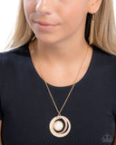 Lunar Month - Gold Necklace - Paparazzi Accessories Necklace Bedazzle Me Pretty Mobile Fashion Boutique