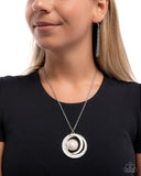 Lunar Month - White Necklace - Paparazzi Accessories Necklace Bedazzle Me Pretty Mobile Fashion Boutique