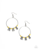 Luxe Lagoon - Yellow Earrings - Paparazzi Accessories Earrings Bedazzle Me Pretty Mobile Fashion Boutique