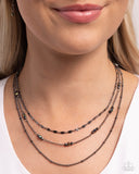 Luxe Layers - Black Necklace - Paparazzi Accessories Necklace Bedazzle Me Pretty Mobile Fashion Boutique