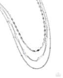 Luxe Layers - White Necklace - Paparazzi Accessories Necklace Bedazzle Me Pretty Mobile Fashion Boutique