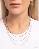 Luxe Layers - White Necklace - Paparazzi Accessories Necklace Bedazzle Me Pretty Mobile Fashion Boutique