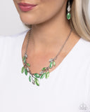 Lyrical Leaves - Green Necklace - Paparazzi Accessories Necklace Bedazzle Me Pretty Mobile Fashion Boutique