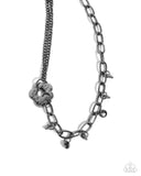 Magic Merger - Black Necklace - Paparazzi Accessories Necklace Bedazzle Me Pretty Mobile Fashion Boutique