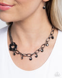 Magic Merger - Black Necklace - Paparazzi Accessories Necklace Bedazzle Me Pretty Mobile Fashion Boutique