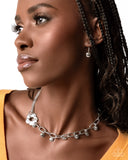 Magic Merger - Silver Necklace - Paparazzi Accessories Necklace Bedazzle Me Pretty Mobile Fashion Boutique