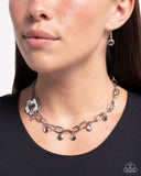 Magic Merger - Silver Necklace - Paparazzi Accessories Necklace Bedazzle Me Pretty Mobile Fashion Boutique