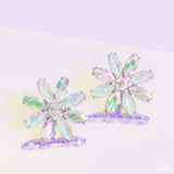 Maiden Makeover - Green Clip-On Earrings - Paparazzi Accessories Clip-On Bedazzle Me Pretty Mobile Fashion Boutique
