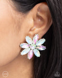 Maiden Makeover - Green Clip-On Earrings - Paparazzi Accessories Clip-On Bedazzle Me Pretty Mobile Fashion Boutique