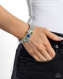 Majestic Medallions - Green Bracelet - Paparazzi Accessories Bracelet Bedazzle Me Pretty Mobile Fashion Boutique