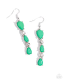 Malibu March - Green Earrings - Paparazzi Accessories Earrings Bedazzle Me Pretty Mobile Fashion Boutique