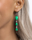 Malibu March - Green Earrings - Paparazzi Accessories Earrings Bedazzle Me Pretty Mobile Fashion Boutique