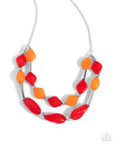 Malibu Moment - Red Necklace - Paparazzi Accessories Necklace Bedazzle Me Pretty Mobile Fashion Boutique