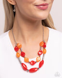 Malibu Moment - Red Necklace - Paparazzi Accessories Necklace Bedazzle Me Pretty Mobile Fashion Boutique