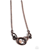 Manacled Melody - Copper Necklace - Paparazzi Accessories Necklace Bedazzle Me Pretty Mobile Fashion Boutique