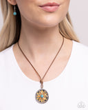 Mandala Marvel - Orange Necklace - Paparazzi Accessories Necklace Bedazzle Me Pretty Mobile Fashion Boutique