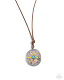 Mandala Marvel - Yellow Necklace - Paparazzi Accessories Necklace Bedazzle Me Pretty Mobile Fashion Boutique