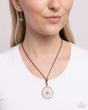 Mandala Marvel - Yellow Necklace - Paparazzi Accessories Necklace Bedazzle Me Pretty Mobile Fashion Boutique