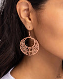 Mandala Paradise - Copper Earrings - Paparazzi Accessories Earrings Bedazzle Me Pretty Mobile Fashion Boutique