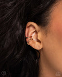 Mandatory Musings - Gold Cuff Earrings - Paparazzi Accessories Post Earrings Bedazzle Me Pretty Mobile Fashion Boutique