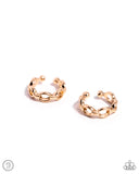 Mandatory Musings - Gold Cuff Earrings - Paparazzi Accessories Post Earrings Bedazzle Me Pretty Mobile Fashion Boutique