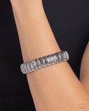 Manufactured Magnificence - Silver Bracelet - Paparazzi Accessories Bracelet Bedazzle Me Pretty Mobile Fashion Boutique