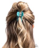 Marbled Model - Blue Hair Clip - Paparazzi Accessories Hair Clip Bedazzle Me Pretty Mobile Fashion Boutique