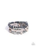 Marbled Mural - Silver Bracelet - Paparazzi Accessories Bracelet Bedazzle Me Pretty Mobile Fashion Boutique