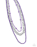Mardi Gras Mayhem - Purple Necklace - Paparazzi Accessories Necklace Bedazzle Me Pretty Mobile Fashion Boutique