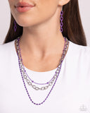 Mardi Gras Mayhem - Purple Necklace - Paparazzi Accessories Necklace Bedazzle Me Pretty Mobile Fashion Boutique