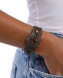 Mariposa Makeover - Brass Bracelet - Paparazzi Accessories Bracelet Bedazzle Me Pretty Mobile Fashion Boutique