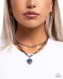 Match Made In HAUTE - Blue Necklace - Paparazzi Accessories Necklace Bedazzle Me Pretty Mobile Fashion Boutique
