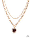 Match Made In HAUTE - Brown Necklace - Paparazzi Accessories Necklace Bedazzle Me Pretty Mobile Fashion Boutique