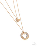 Matchmaker Mural - Gold Necklace - Paparazzi Accessories Necklace Bedazzle Me Pretty Mobile Fashion Boutique