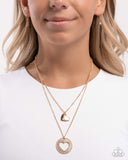 Matchmaker Mural - Gold Necklace - Paparazzi Accessories Necklace Bedazzle Me Pretty Mobile Fashion Boutique