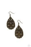 Meadow Magic - Brass Earrings - Paparazzi Accessories Earrings Bedazzle Me Pretty Mobile Fashion Boutique