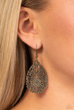 Meadow Magic - Brass Earrings - Paparazzi Accessories Earrings Bedazzle Me Pretty Mobile Fashion Boutique