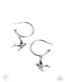 Meadowlark Memento - Silver Earrings - Paparazzi Accessories Earrings Bedazzle Me Pretty Mobile Fashion Boutique