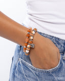 Meaningful Metamorphosis - Orange Bracelet - Paparazzi Accessories Bracelet Bedazzle Me Pretty Mobile Fashion Boutique