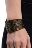 Mechanical Motif - Brass Bracelet - Paparazzi Accessories Bracelet Bedazzle Me Pretty Mobile Fashion Boutique